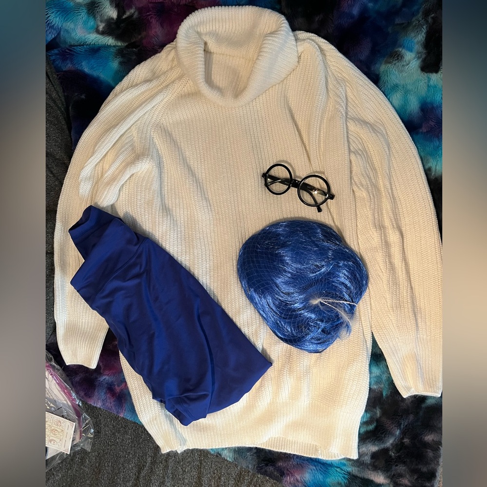 Inside Out Saddness Pieced Together Costume
